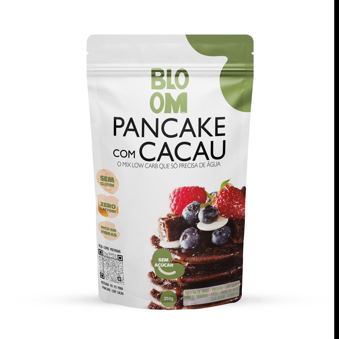PANCAKE C/ CACAU ZERO AÇÚCAR  LOW CARB  I 100% natural -250g - Rende 20 a 30 unidades em frigideira pequena (tipo de ovo)