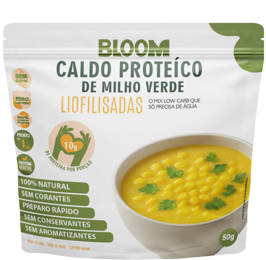 🥣 Caldo de Milho Verde Liofilizado I  Proteico Instantâneo | 7,5g proteina 50g rende 450ml