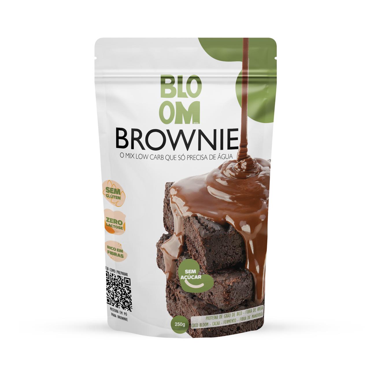 BROWNIE ZERO AÇÚCAR  LOW CARB  I 100% natural - 250g Rende 21 unid, pronto em 4 minutos