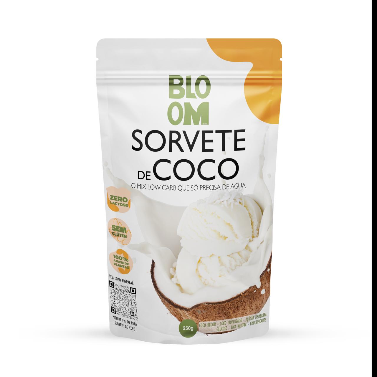 SORVETE DE COCO TRADICIONAL I LOW CARB I 100% natural - 250g - Rende 1 pote de sorvete de 800g ou 1 litro