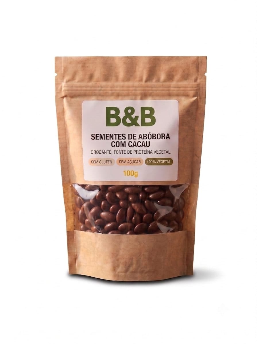 B&B - SEMENTES DE ABÓBORA COM UMA GENEROSA COBERTURA DE CACAU.
