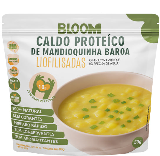🥣 CALDO DE BATATA BARÔA 15g proteina I Proteíco, Instantâneo, Liofilizada I 50g rende 500ml – 7,5g de proteína e 100% natural