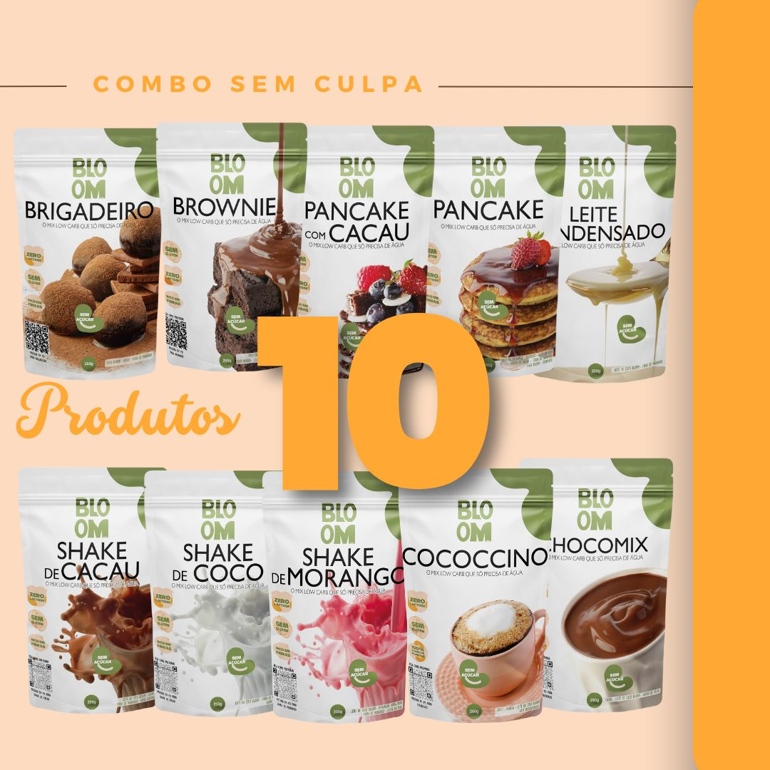 COMBO SEM CULPA SEM AÇÚCAR - 10 PRODUTOS