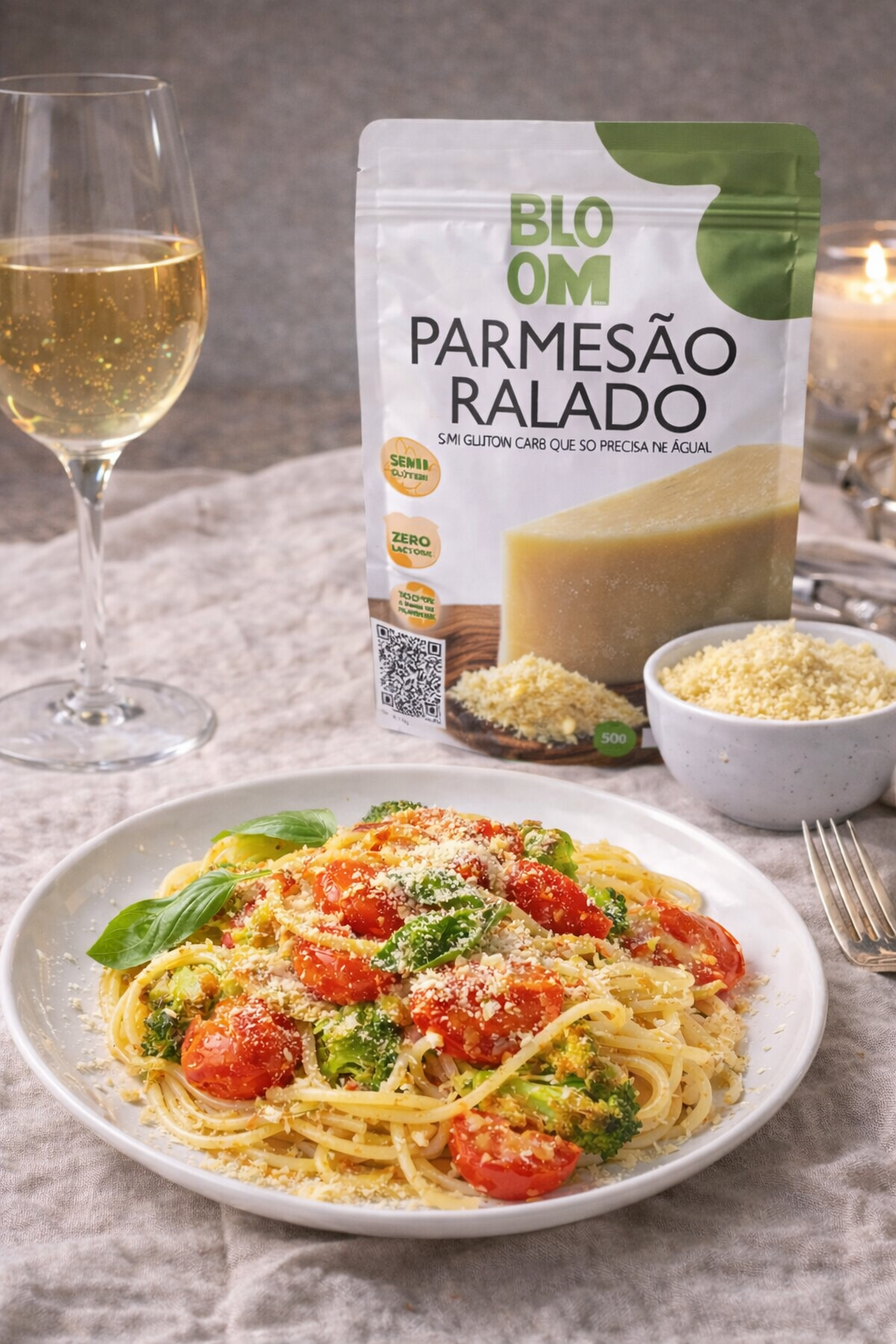 PARMESÃO RALADO 50g - 24,5g de proteína por pacote